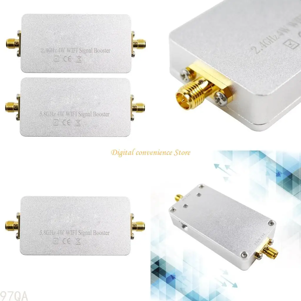 

97QA Upgraded WiFi Extender 2.4/5.8Ghz 4W Powerul Output Internet Enhancer Enhances Remote Control Amplifier