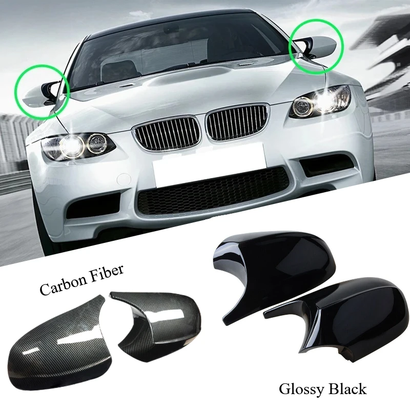 

1 пара накладок на зеркала заднего вида из АБС-пластика для BMW E90 E91 E92 E93 LCI (обновленная модель) 2008-2013, глянцевый черный/под карбон