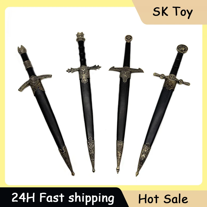 

35cm Command Sword Western Knight Equip Sword Crafts Knife Decoration Cosplay Props Unsharpened Model Medieval Sword Ornament