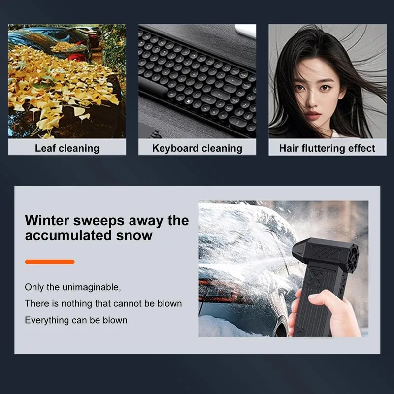 150000 دورة في الدقيقة مروحة عنيفة قوية عالية السرعة المحمولة 8000 مللي أمبير قابلة للشحن 48 متر/الثانية تايفون الرياح نوع C شحن مروحة التخييم #5