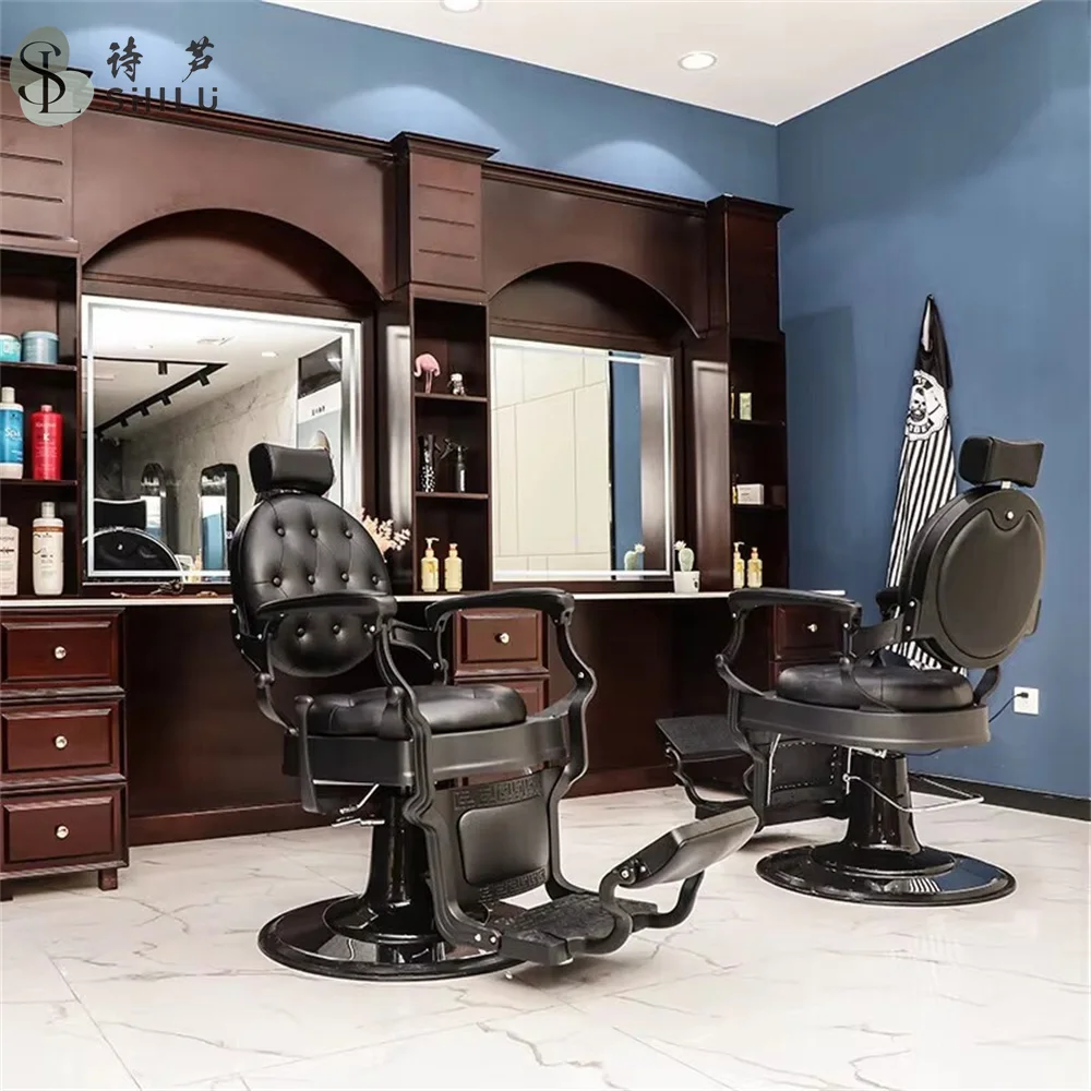 

Античный стиль, зеленый, черный, парикмахерская, кресло для укладки волос, парикмахерское кресло, гидравлическое кресло с откидной спинкой, парикмахерское кресло