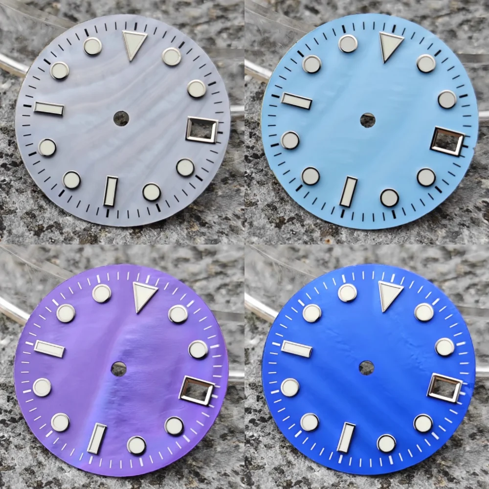 28.5mm Watch Dial Shell Surface SUB Watch Faces Green Luminous Modification Watch Accessories for NH35 NH36 Movement