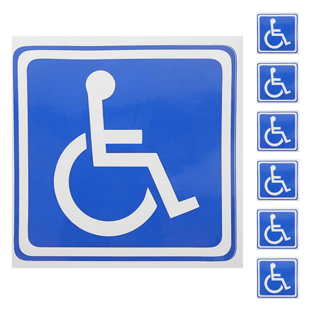

7Pcs Wheelchair Accessible Stickers Disabled Handicap Parking Signs Self Adhesive Vinyl Window Door Bumper Decals