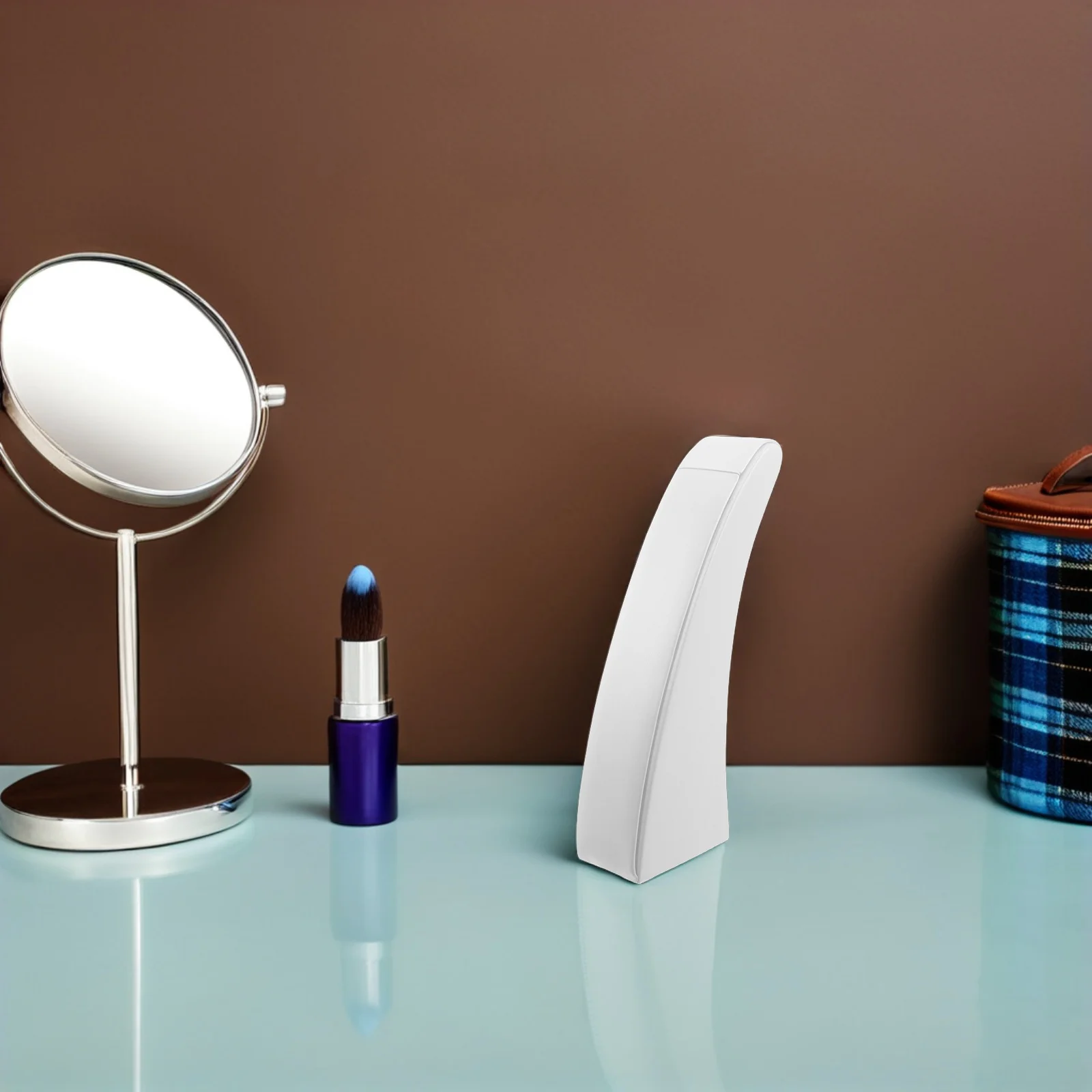 

White Pu Jewelry Display Stand Necklace Bracelet Earring Holder Tabletop Organizer Rack For Retail Vendors Wedding