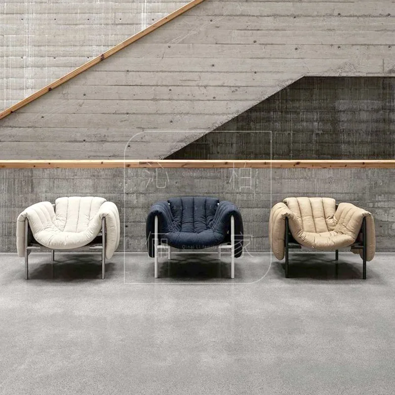 Nordic Luxury Puffy Single Sofa Designer Villa Living Room Home Alien Leisure Armchair Lazy Armchair Loft Style Chair Furniture