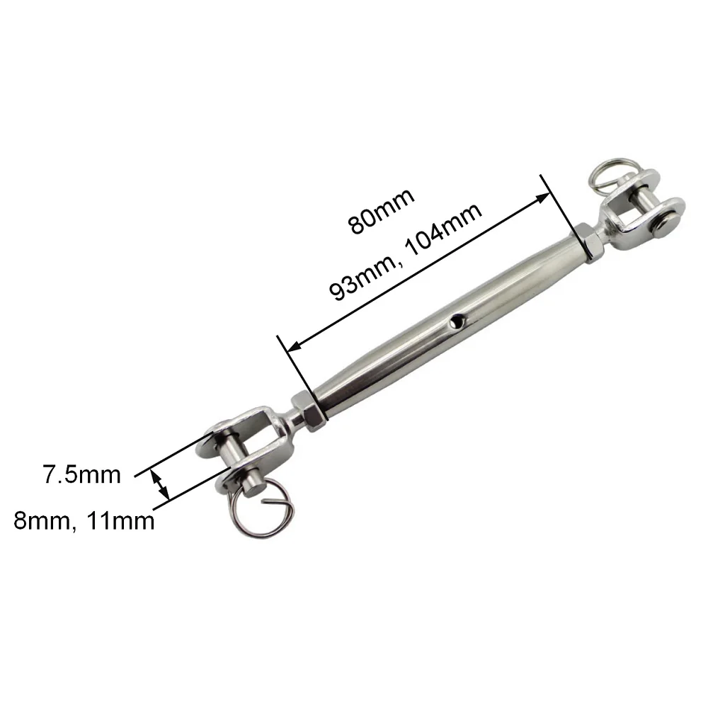 2PCS 316 Stainless Steel European Closed Body Swage Turnbuckle M5 M6 M8 Heavy Duty Stainless Turn buckle