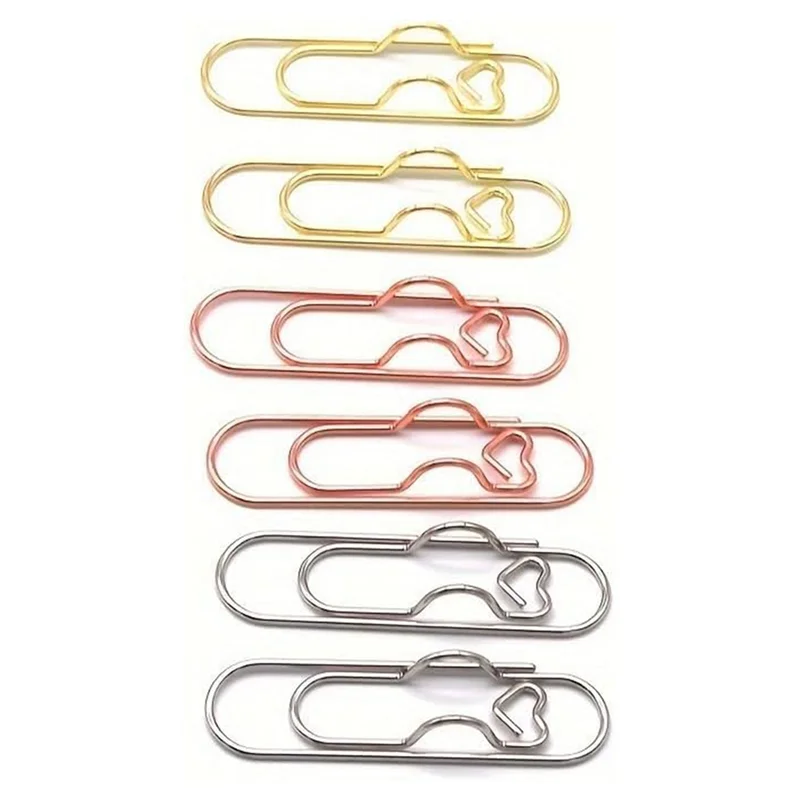 Suitable Multifunctional Pen Clips, 20PCS Portable Metal Paper Clips Large Size Office School Supplies, (Mix)