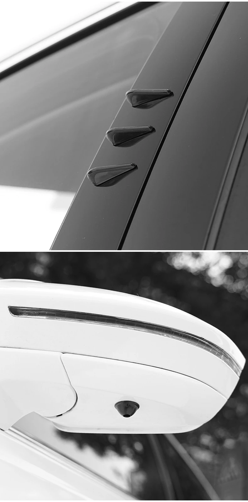 10 Stück Windreduzierende Spoilerstreifen für Autos, Kollisionsschutzstreifen, Dekorative Streifen, Windgeräuschreduzierung und Geräuschdämpfung für die Karosserie – Detail 10