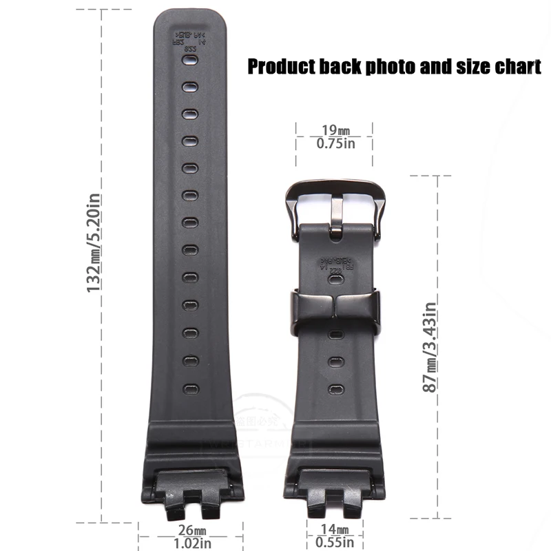 Resin Strap for Casio  GMW-B5000 Stainless Steel Hoop Black Waterproof Replacement Bracelet Rubber Band Watch Accessories