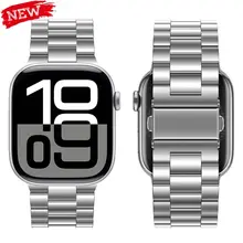 애플 워치 울트라 3/2 밴드용 스테인리스 스틸 스트랩 46mm 49mm 40mm 44mm 42mm 41mm 45mm 브레이슬릿 아이워치 시리즈 11 10 9 8 7 SE 6
