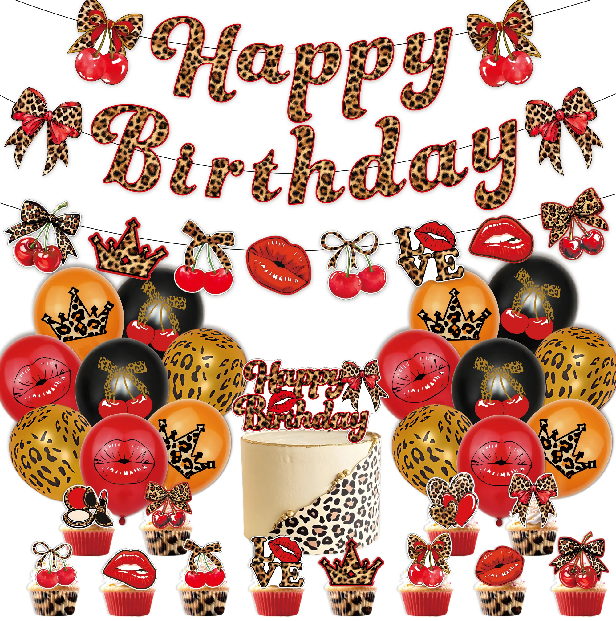 Креативный красный леопардовый принт