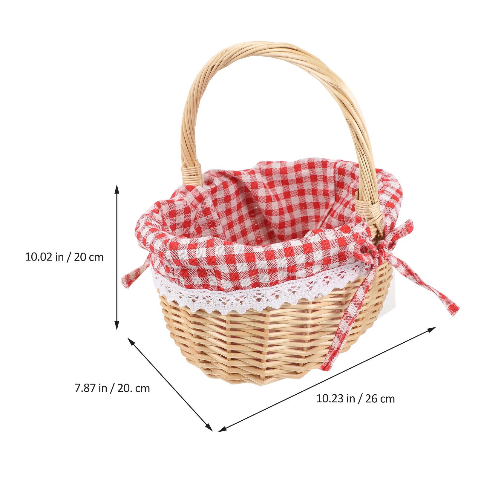 Decorate Vintage Child Camping Blanket Woven Picnic Basket Wooden Bamboo Storage Bag Bread Container