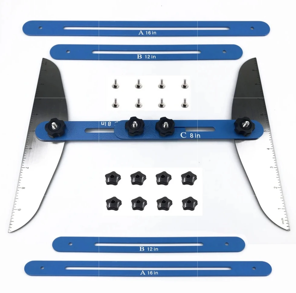 

Telescopic Stair Tread Gauge, Aluminum Alloy Foldable Angle Ruler Template, Precision Measuring Tool for Woodworking