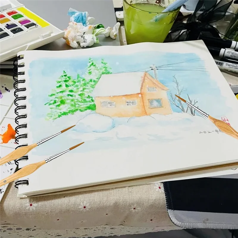 

AC56-Набор кистей для розничной торговли из 10 кистей, тонкие кисти для акрила, акварели, лица, ногтей, масштабной модели, рисования линий