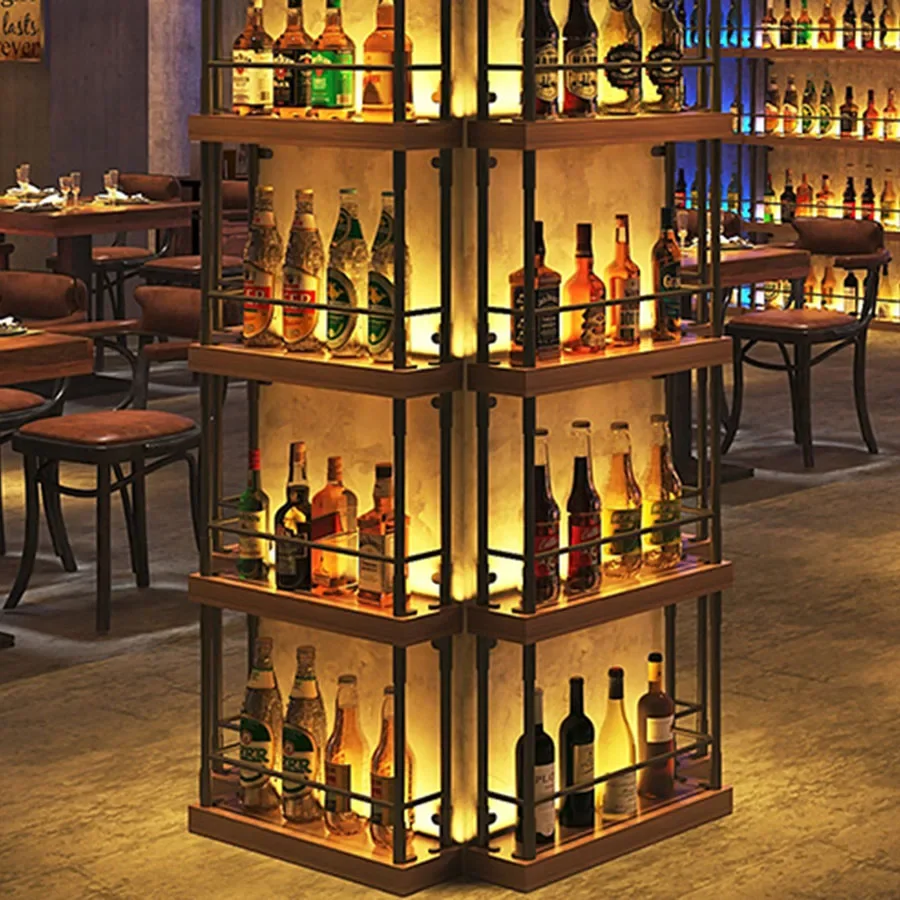 アイアンバーキャビネット工業用リビングルームモダン狭いアイデア垂直アートキッチンワインラック北欧ビトリーナヨーロッパ家具