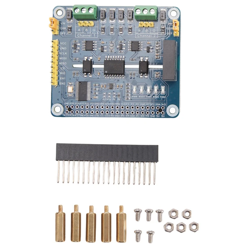 

2-Channel Isolated RS485 Expansion HAT For Raspberry Pi 4B/3B+ SC16IS752 Solution With Multi Onboard Protection Circuits