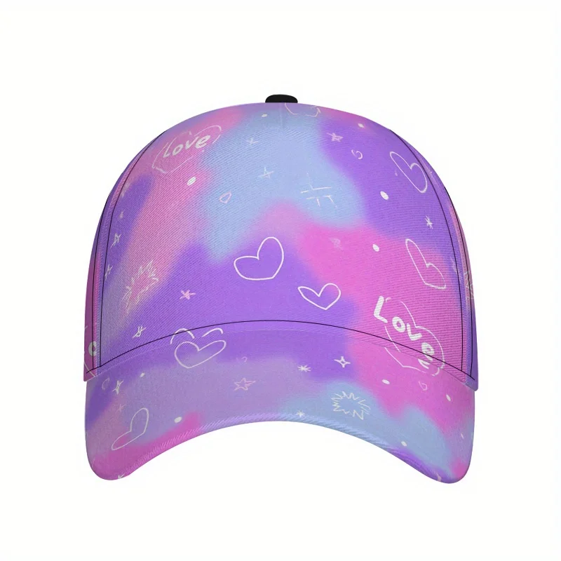 Baseball with a Love Clouds Design Featuring a Full-Body Print And Adjustable Snapback, Perfect for Running Sports And Street
