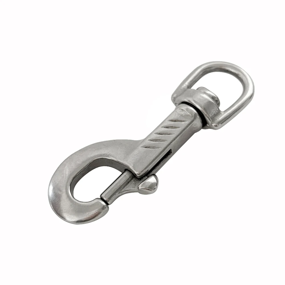 78mm Silver 304 Stainless Steel Swivel-Eye Bolt Snap Hook Round Swivel for Keychain Strap Pet Chains