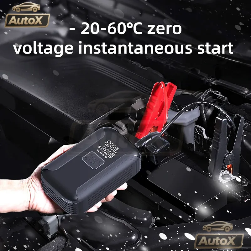 S02 Avviatore di emergenza per auto multifunzione Compressore d'aria 2in1 Caricabatteria per auto portatile e gonfiatore di pneumatici