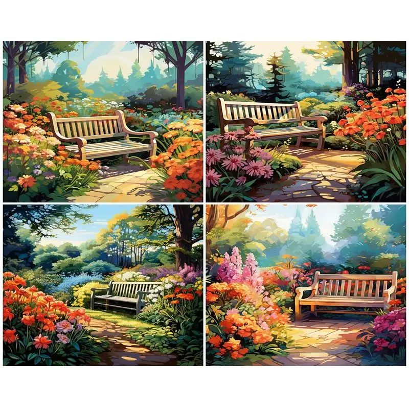 GATYZTORY Frame Diy Painting By Numbers Handicrafts Canvas Paintings Relax Park Pictures Artwork Diy Gift For Adult Home Decors