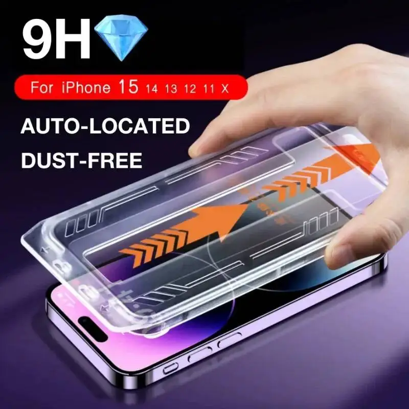 

Защитное стекло MagicJohn для iPhone 16, 15, 14, 13, 12, 11, XR, XS Pro Max Plus с установочным комплектом