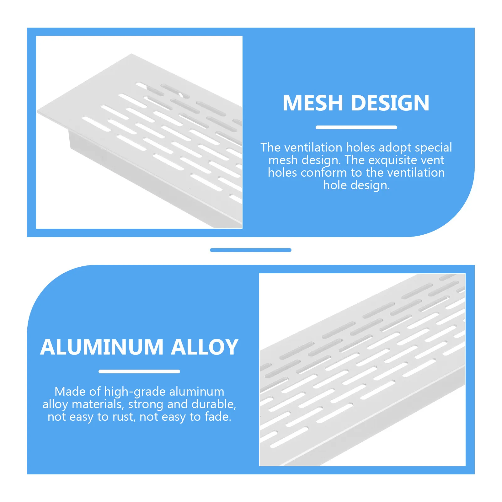 Rectangle Metal Air Vent Grille for Furniture Cabinet Closet Breathable Mesh Rust Resistant Durable