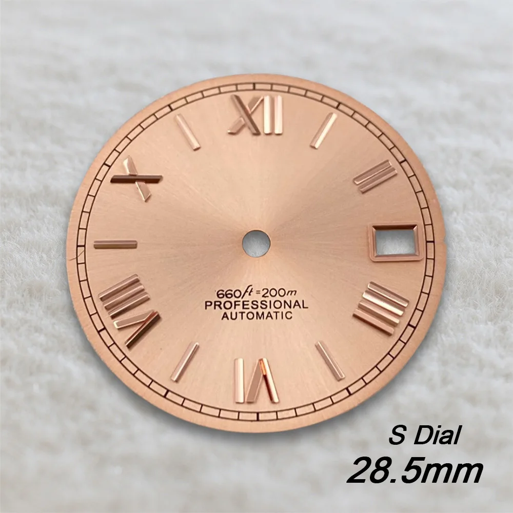 جديد 28.5 مللي متر S شعار روما أمة الله الهاتفي صالح NH35/NH36/4R/7S حركة عالية الجودة أشعة الشمس ساعة مزدوجة تعديل الملحقات