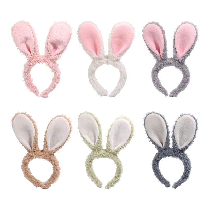 Girls Christmas Bunny Ear Headband Plush Washing Face Cosplay Hair Hoop Dropsale