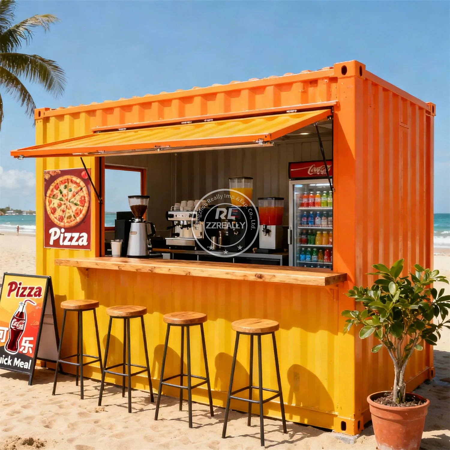 Hot Sale Container Coffee Shop Prefabricated Container Bar Kiosk Container Restaurant with Fully Equipped Kitchen