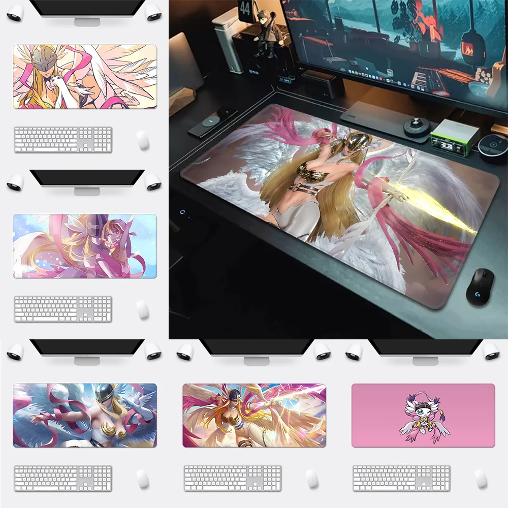 D-Digmon Angewomon Mousepad HD Printing Computer Gamers Locking Edge Non-slip Mouse Pad XXL90x40cm Keyboard PC Desk Pad