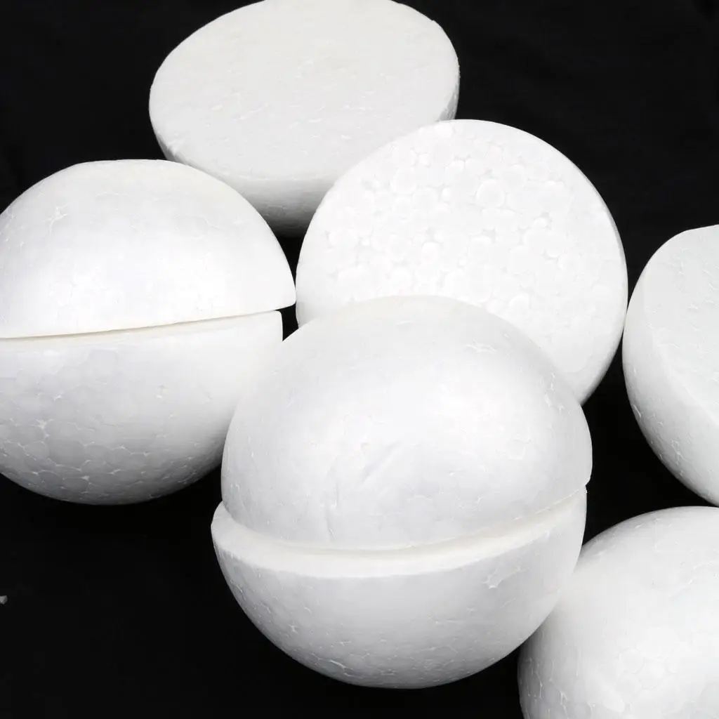 10 10cm Decoration Modelling Craft Solid Polystyrene Foam Ball Hemispheres