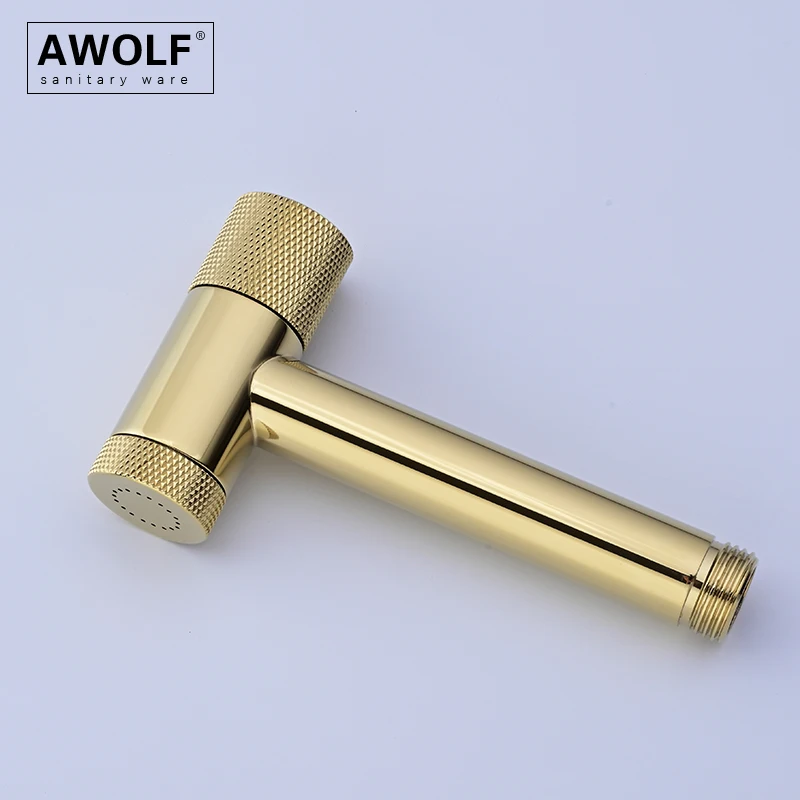 Zirconium Gold Handheld Toilet Bidet Sprayer Solid Brass Bathroom Douche Kit Shattaf System Brushed Gold Matt Black AP2360