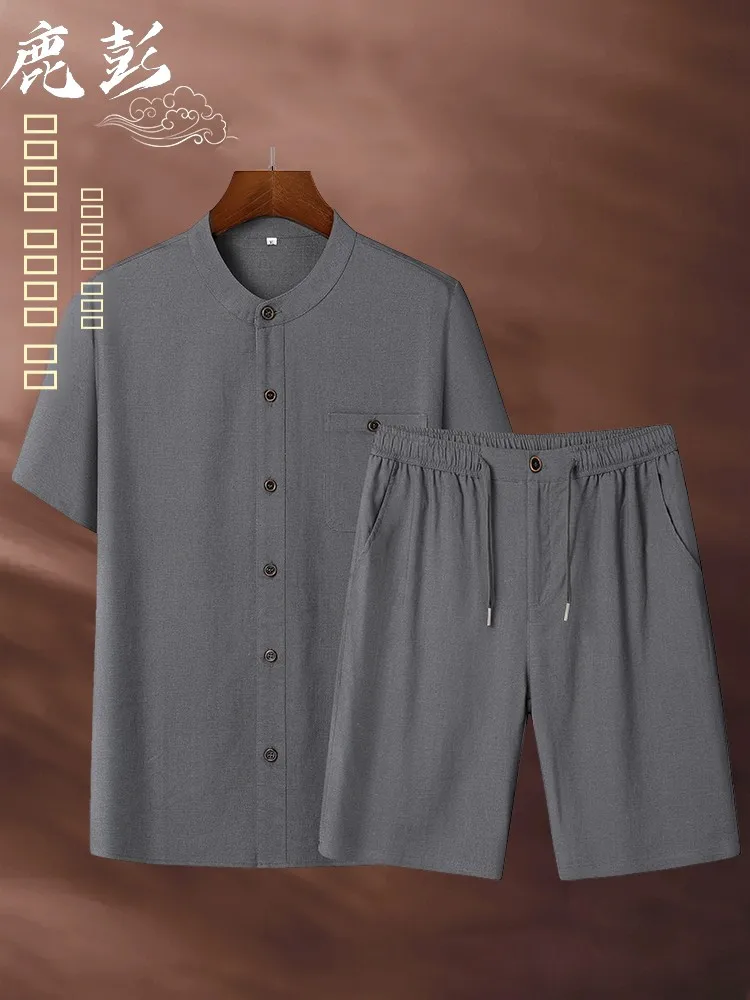 pantalon-court-en-coton-et-lin-a-col-bas-pour-hommes-d'age-moyen-et-ages-tenue-decontractee-d'ete-style-traditionnel-chinois