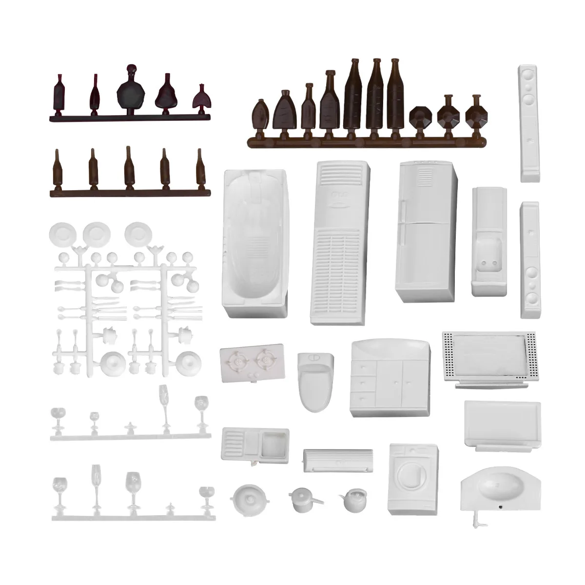 

Набор миниатюрной строительной мебели из 23 предметов, премиум-класса, пластиковый, для микроландшафта, кухонный реквизит, масштаб 1:25, для детского сказочного домика