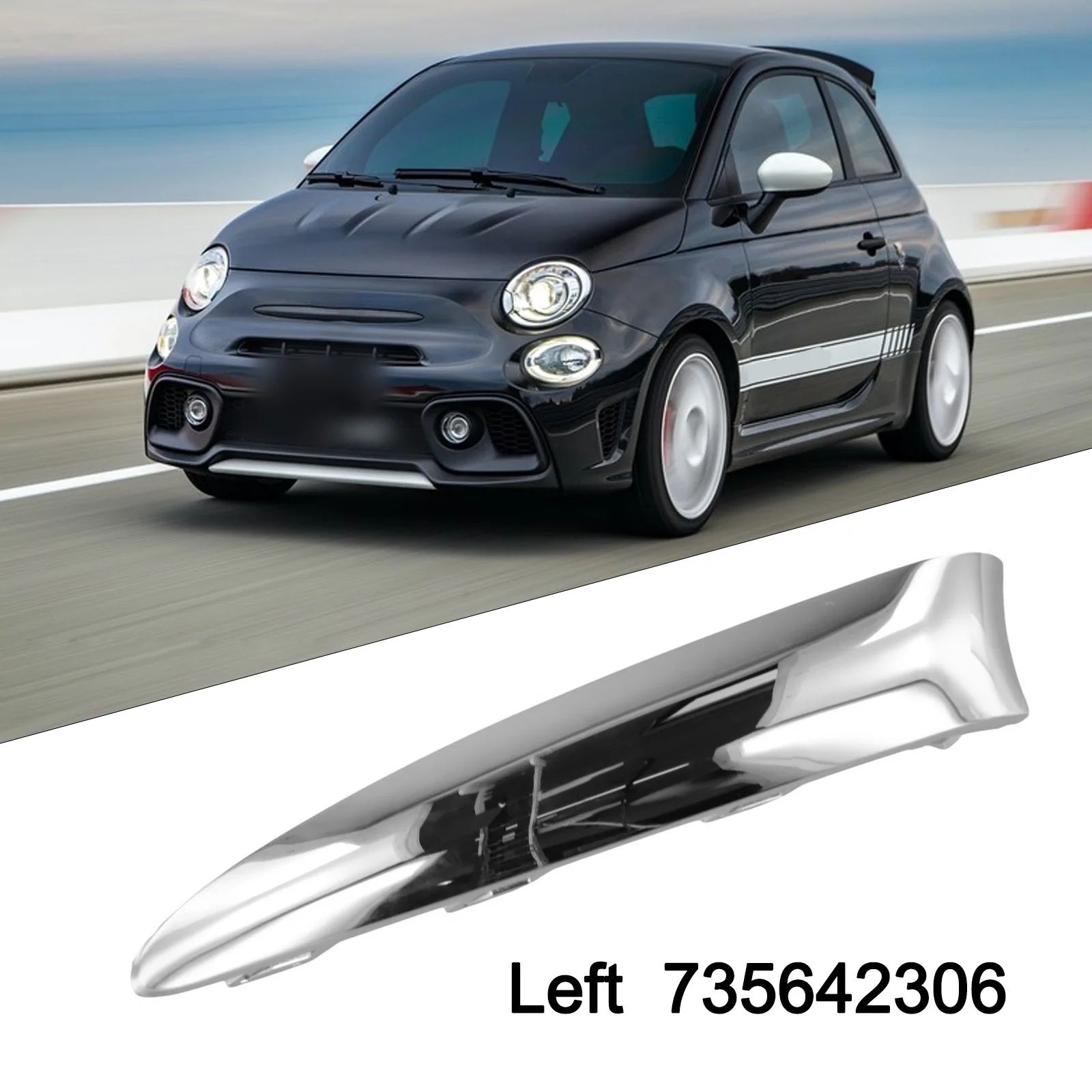 Front Bumper Moulding Chrome Left Hand for Fiat 500 2016 2020 Lounge Part Number 735642306 Front Left Side Vehicle Part