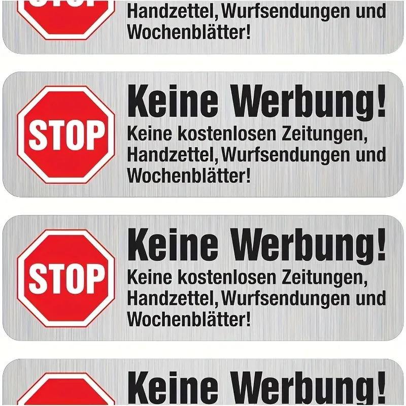 5 عبوات من الملصقات القابلة للإزالة والخالية من الإعلانات (مادة PET) لإيقاف إعلانات صندوق البريد