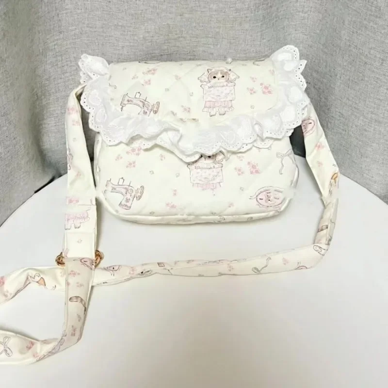 Xiuya Zarif Sevimli Bayan omuzdan askili çanta Tatlı Kawaii Kedi Kore Tarzı Moda Crossbody Çanta Küçük Yaz Yumuşak Edebi Çanta