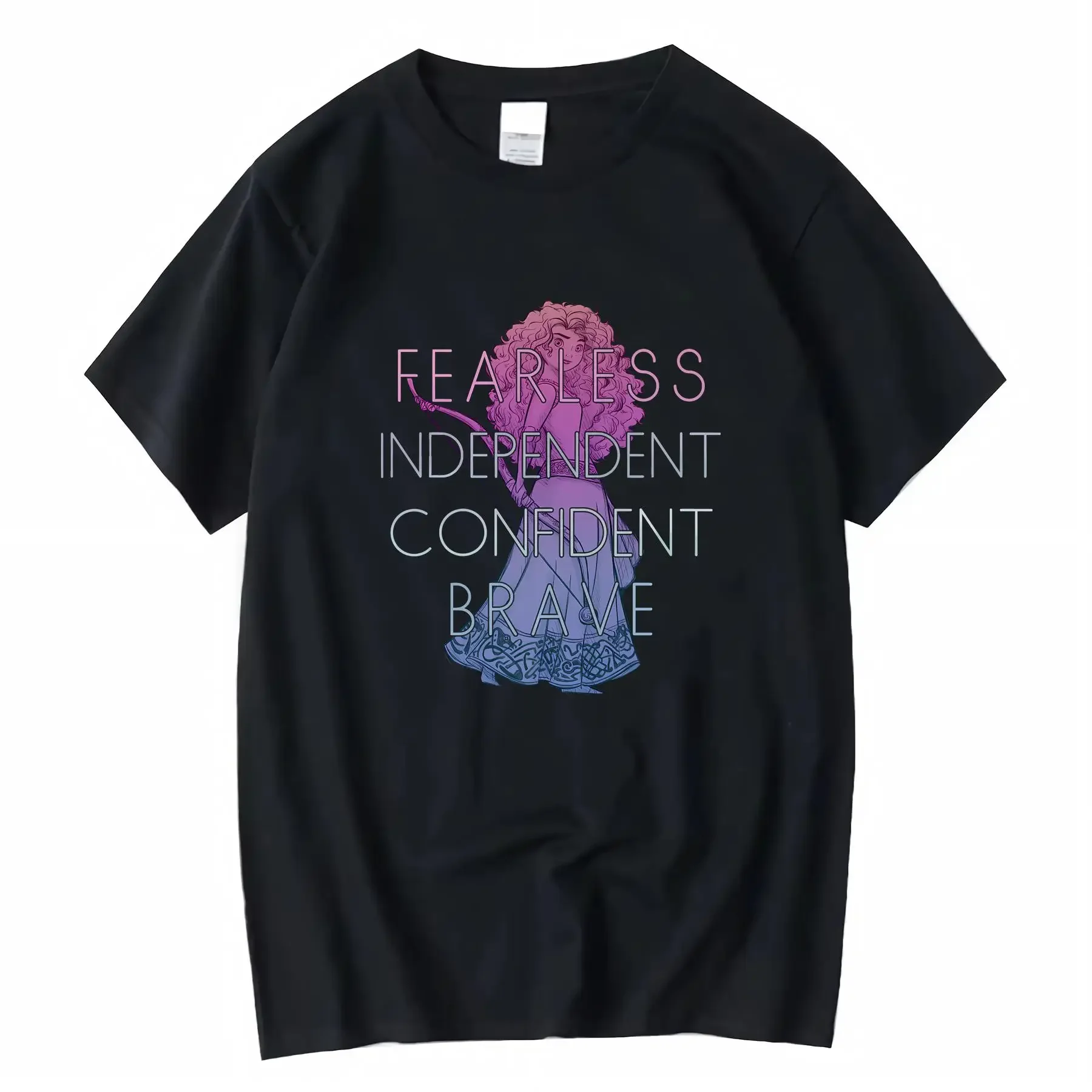 

Disney Brave Merida Fearless Independant Confident Crew Neck T shirt for Women vintage Washed Breathable Versatile Soft
