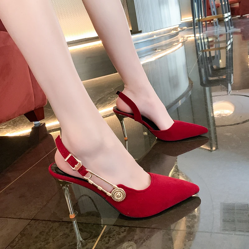 Women High Heels Sandals Luxury Elegant Pointed Toe Slingbacks High Heels Shoes for Women Spring Summer Fashion Sandals Women