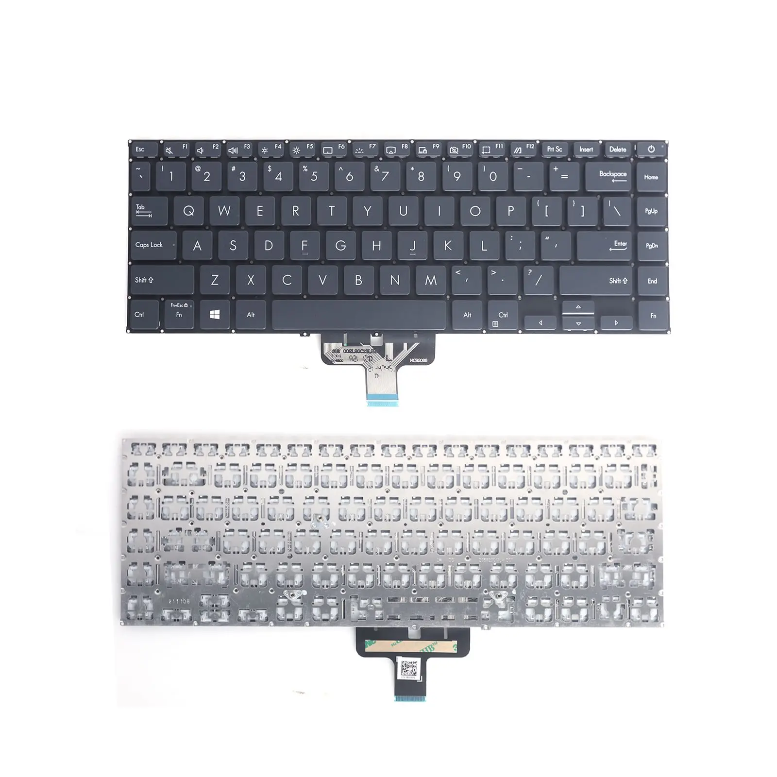 US Laptop Keyboard for ASUS UX435 Gray with Backlit