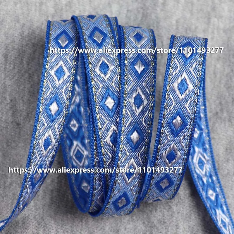 12mm Vintage Ethnic Embroidery Jacquard Ribbon Webbing Tape Lace Trim DIY Clothes Bag Accessories