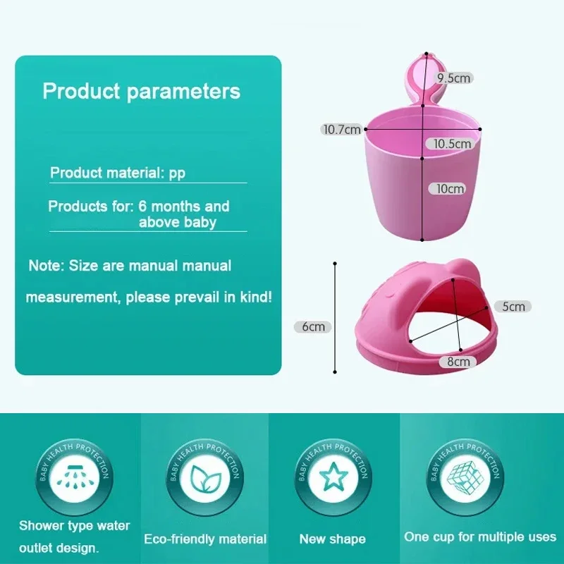 Bebê shampoo copo bonito dos desenhos animados urso toddle chuveiro colheres multifunções crianças escova de dentes copo cabeça chuveiro lavagem cabelo copo banho ferramenta