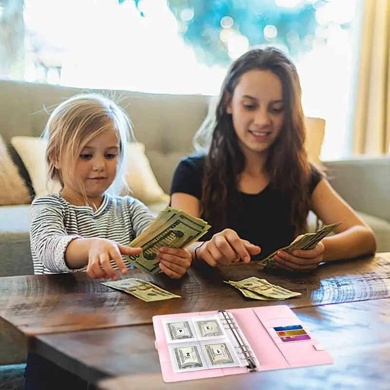 Папка для сбережений, бюджетная папка с наличными конвертами, 52 из искусственной кожи конверты, водонепроницаемая книга для экономии денег