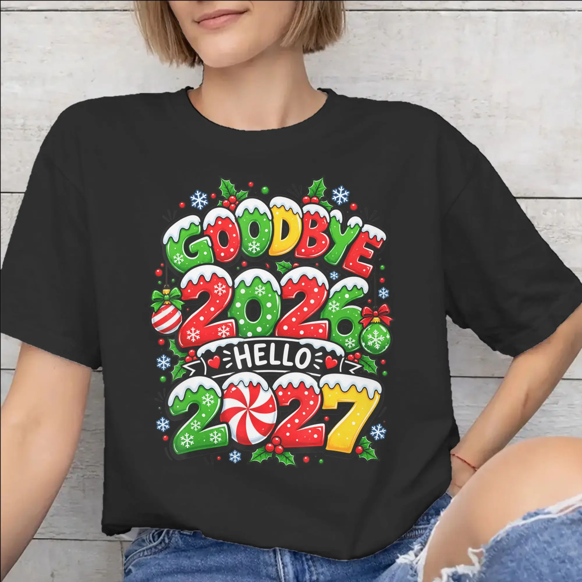 Good Bye 2026 Hello 2027 Tee Shirt for Men Women New Arrival T Shirts  100% Cotton Clothing