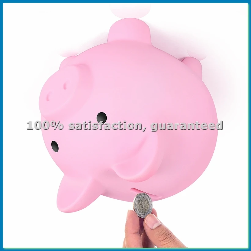 Large Piggy Bank, Unbreakable Plastic Money Bank, Coin Bank for and , Practical Gifts for Birthday(Pink)-ABLM