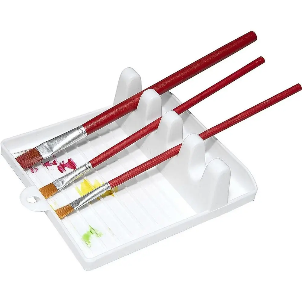 Plastic 4 Slots Paint Brush Rest Holder Display Stand Non-slip Spoon Holders Cookware Storage Multifunctional