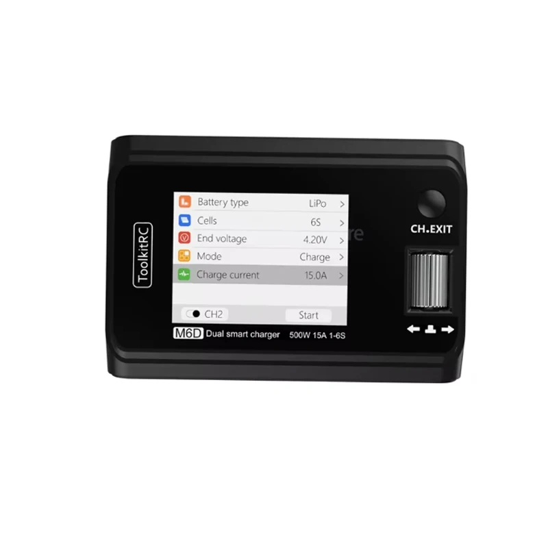 

ToolkitRC M6D 500 Вт 15 А постоянного тока двухканальное интеллектуальное зарядное устройство разрядник для 1-6S LiPo LiHV LiFe Lilon батарея FPV дрон