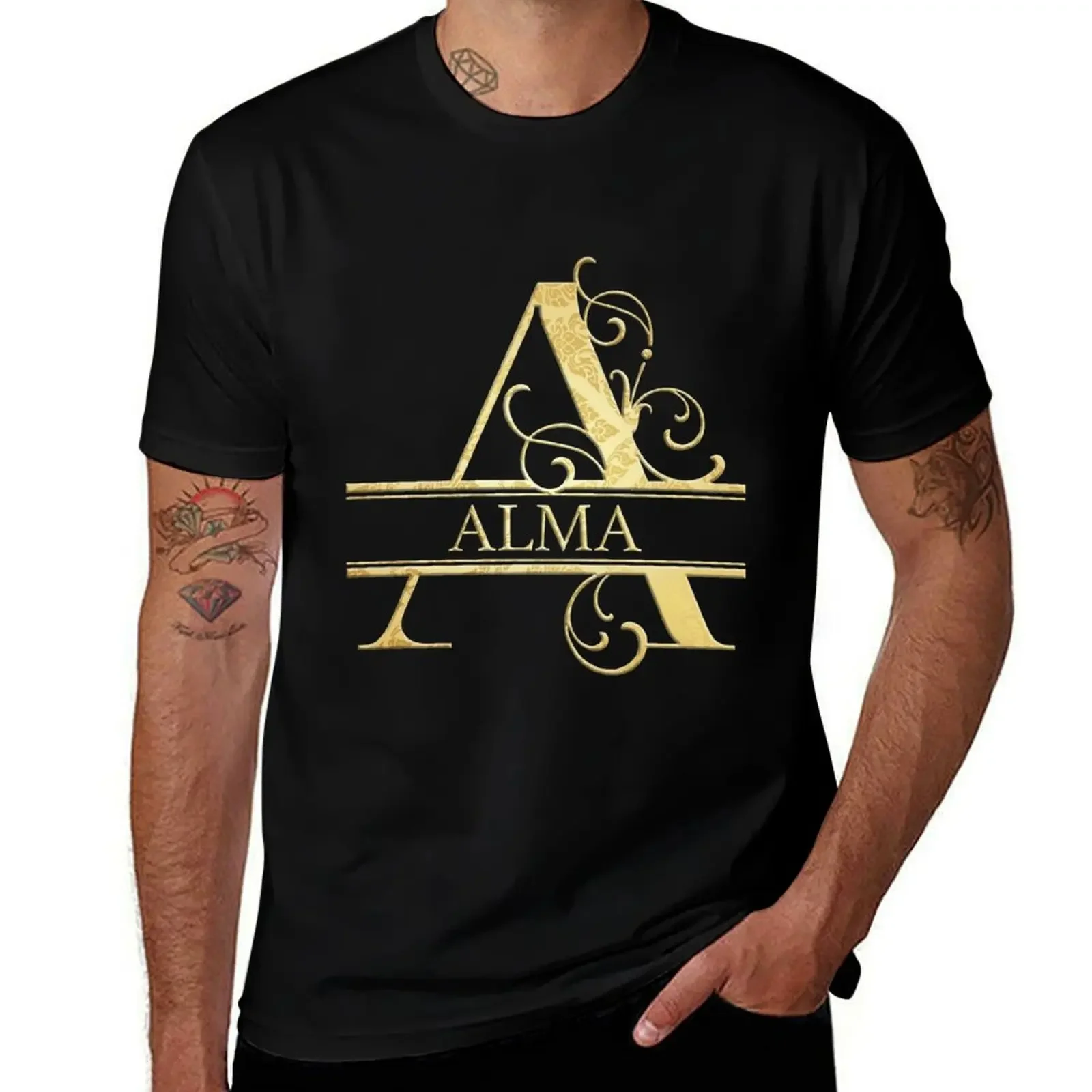 

Alma Name - Monogram Letter A The Name Alma Gift For Alma T-Shirt oversize t-shirts man blacks mens t shirts pack