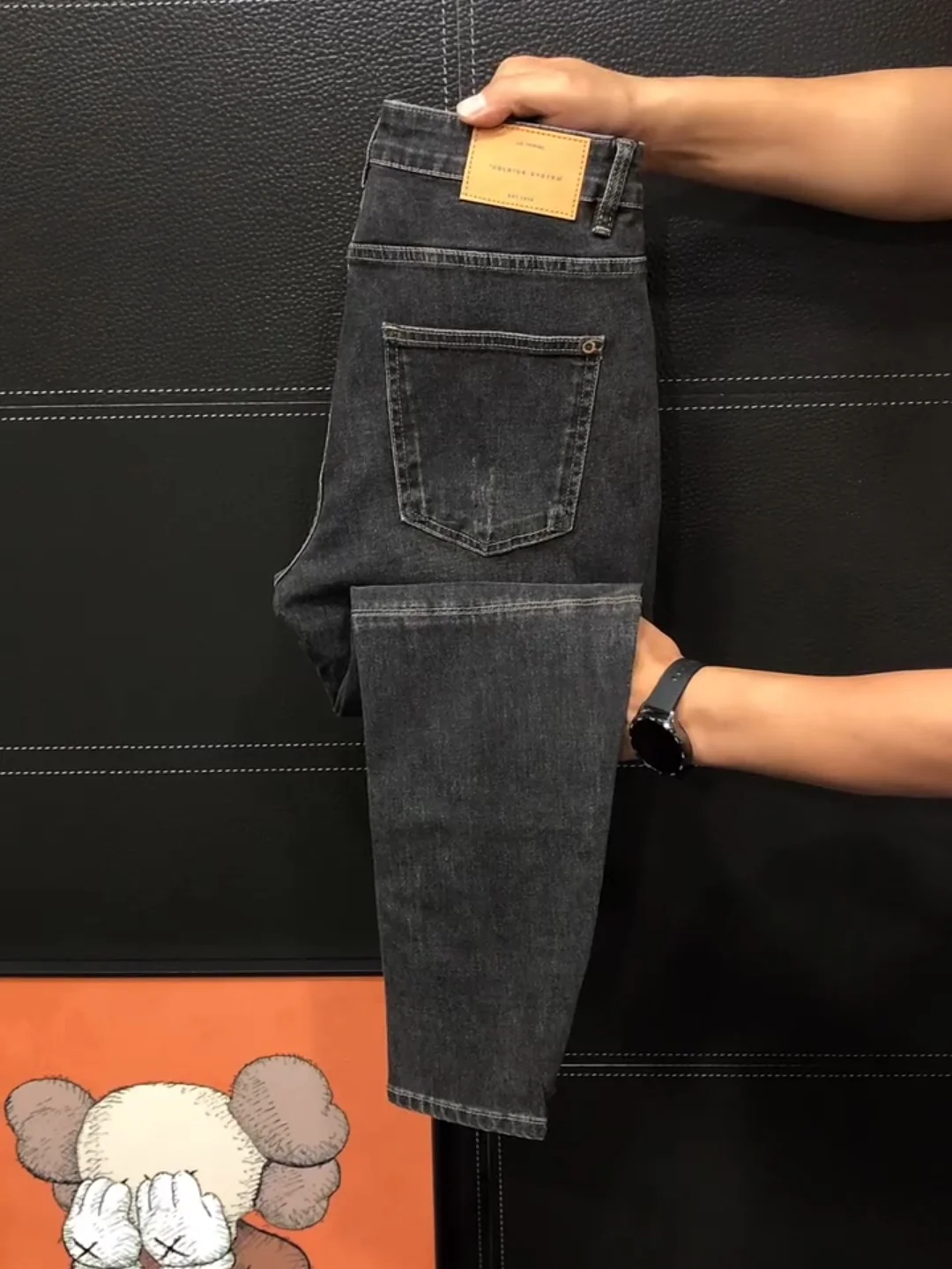 High Quality Men's Jeans Fashionable Versatile New Arrival Premium Feel Business Cool mid Waist Embroidered Washed Denim