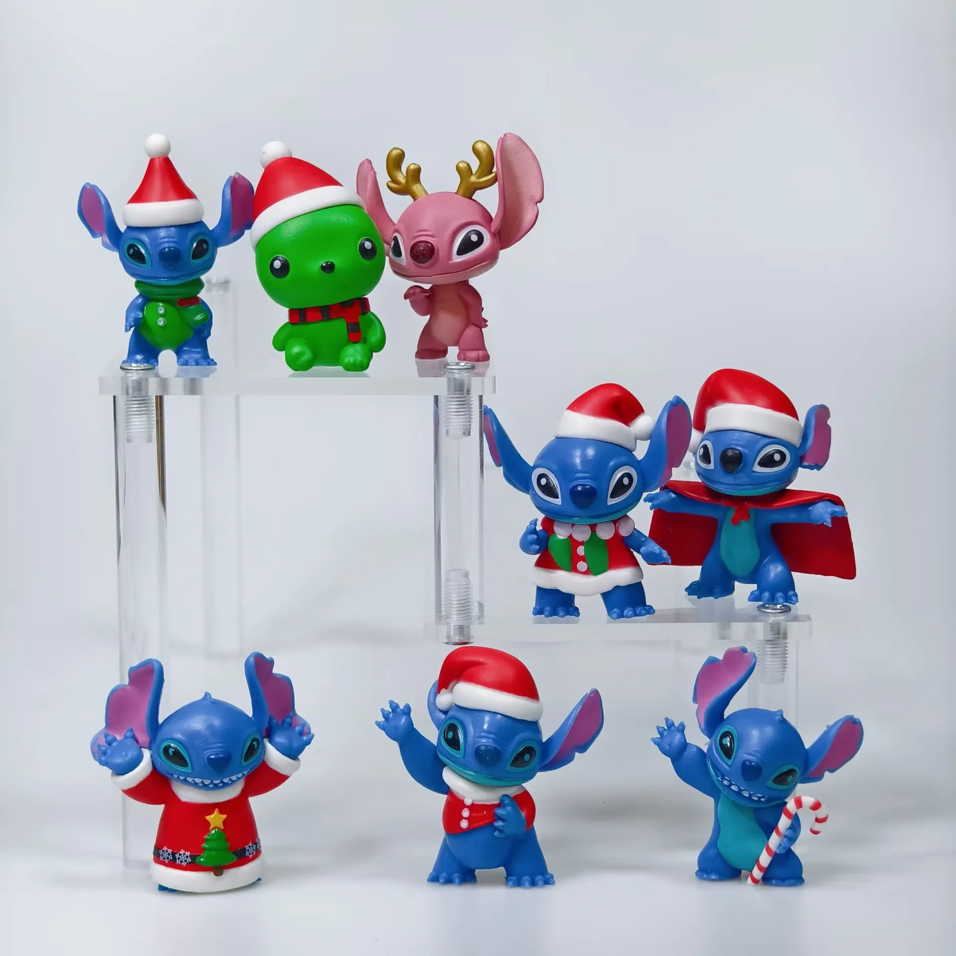 12개의 크리스마스 스티치 수집품: 릴로와 스티치 스티치 액션 피규어 트렌디 장난감 봉제 인형